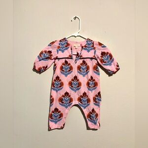 Pink Chicken Pink‎ and Blue Floral Bodysuit